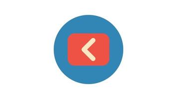 Back Button on white background, animated icon. video