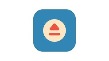 Eject Button on white background, animated icon. video