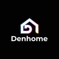 D letter real estate logo design vector