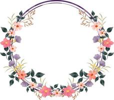 A Round frame with flower vector