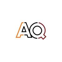 Abstract letter AQ logo design with line connection for technology and digital business company. vector