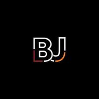 Abstract letter BJ logo design with line connection for technology and digital business company. vector