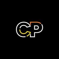 Abstract letter CP logo design with line connection for technology and digital business company. vector