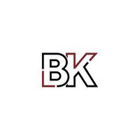 Abstract letter BK logo design with line connection for technology and digital business company. vector