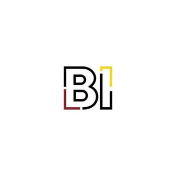 Abstract letter BI logo design with line connection for technology and digital business company. vector