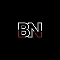 resumen letra bn logo diseño con línea conexión para tecnología y digital negocio compañía. vector