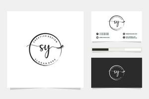 Initial SY Feminine logo collections and business card template Premium Vector