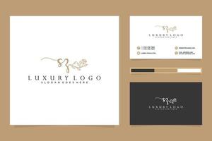 Initial SZ Feminine logo collections and business card template Premium Vector