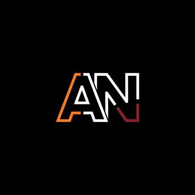 Abstract letter AN logo design with line connection for technology and digital business company.