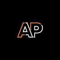 resumen letra ap logo diseño con línea conexión para tecnología y digital negocio compañía. vector