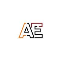 Abstract letter AE logo design with line connection for technology and digital business company. vector