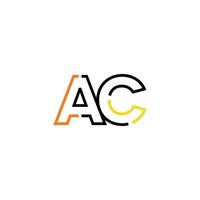 Abstract letter AC logo design with line connection for technology and digital business company. vector