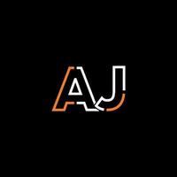 Abstract letter AJ logo design with line connection for technology and digital business company. vector