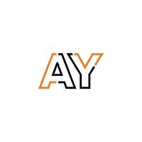 Abstract letter AY logo design with line connection for technology and digital business company. vector