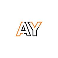 Abstract letter AY logo design with line connection for technology and digital business company. vector