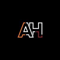 Abstract letter AH logo design with line connection for technology and digital business company. vector