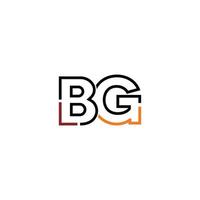 resumen letra bg logo diseño con línea conexión para tecnología y digital negocio compañía. vector