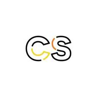 Abstract letter CS logo design with line connection for technology and digital business company. vector