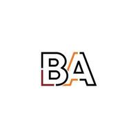 Abstract letter BA logo design with line connection for technology and digital business company. vector