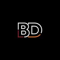 Abstract letter BD logo design with line connection for technology and digital business company. vector