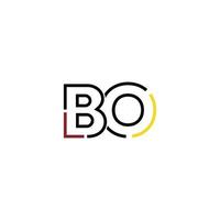 Abstract letter BO logo design with line connection for technology and digital business company. vector
