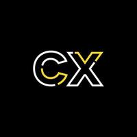 resumen letra cx logo diseño con línea conexión para tecnología y digital negocio compañía. vector