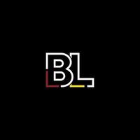 Abstract letter BL logo design with line connection for technology and digital business company. vector