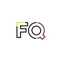 resumen letra fq logo diseño con línea conexión para tecnología y digital negocio compañía. vector