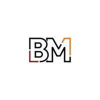 Abstract letter BM logo design with line connection for technology and digital business company. vector