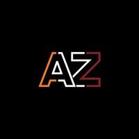 Abstract letter AZ logo design with line connection for technology and digital business company. vector