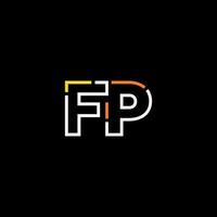 resumen letra fp logo diseño con línea conexión para tecnología y digital negocio compañía. vector