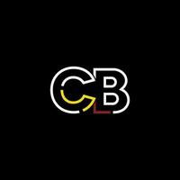 resumen letra cb logo diseño con línea conexión para tecnología y digital negocio compañía. vector