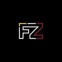 resumen letra fz logo diseño con línea conexión para tecnología y digital negocio compañía. vector