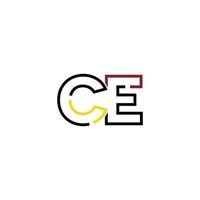 Abstract letter CE logo design with line connection for technology and digital business company. vector