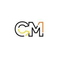 Abstract letter CM logo design with line connection for technology and digital business company. vector