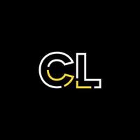 resumen letra cl logo diseño con línea conexión para tecnología y digital negocio compañía. vector