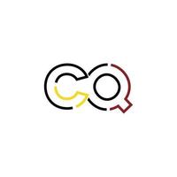 resumen letra cq logo diseño con línea conexión para tecnología y digital negocio compañía. vector