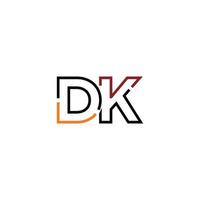 Abstract letter DK logo design with line connection for technology and digital business company. vector