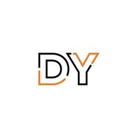 Abstract letter DY logo design with line connection for technology and digital business company. vector