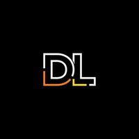 resumen letra dl logo diseño con línea conexión para tecnología y digital negocio compañía. vector