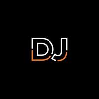 Abstract letter DJ logo design with line connection for technology and digital business company. vector