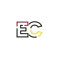 Abstract letter EC logo design with line connection for technology and digital business company. vector