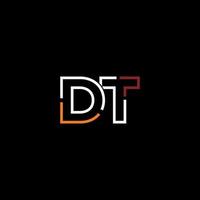 Abstract letter DT logo design with line connection for technology and digital business company. vector