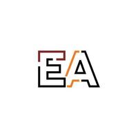 resumen letra ea logo diseño con línea conexión para tecnología y digital negocio compañía. vector