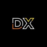 Abstract letter DX logo design with line connection for technology and digital business company. vector