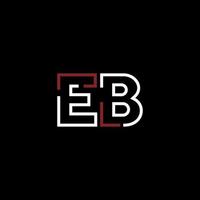 Abstract letter EB logo design with line connection for technology and digital business company. vector