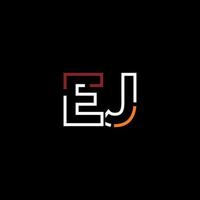 Abstract letter EJ logo design with line connection for technology and digital business company. vector