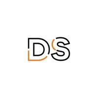 Abstract letter DS logo design with line connection for technology and digital business company. vector