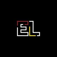 Abstract letter EL logo design with line connection for technology and digital business company. vector