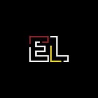 Abstract letter EL logo design with line connection for technology and digital business company. vector